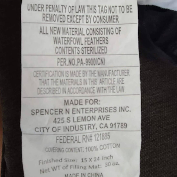 425 SOUTH‎ LOS ANGELES Till Death Do Us Part Rectangle Feather Pillow 22" x 13" - Picture 12 of 12